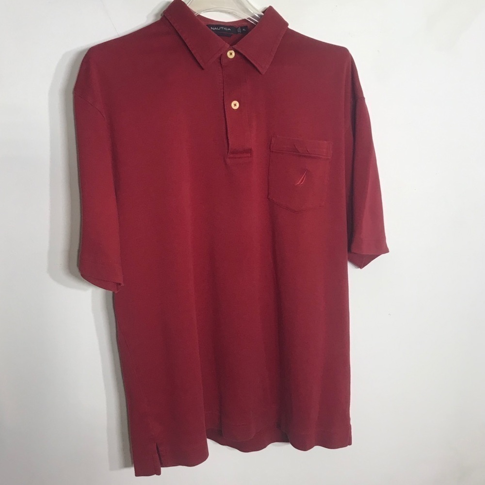 Nautica Maroon cranberry Men’s XL Polo Short Sleeve shirt xl